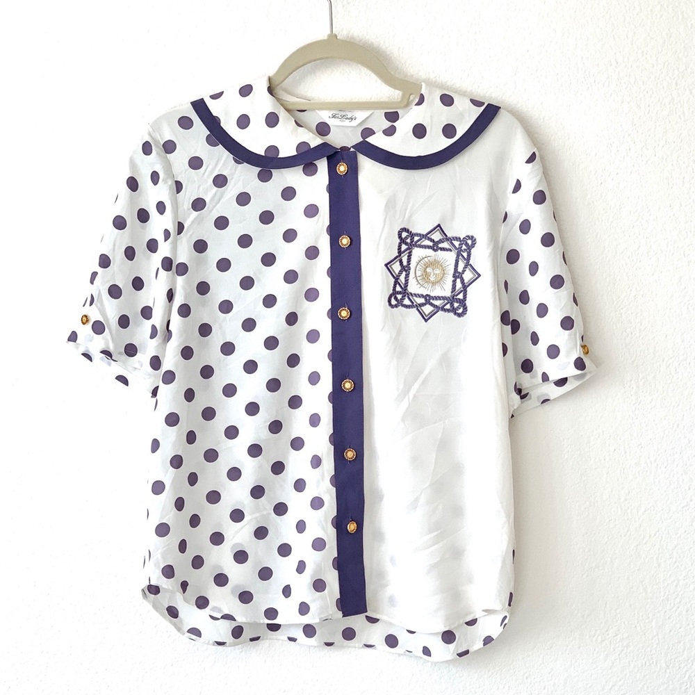 Vintage Polka Dot Mod Blouse